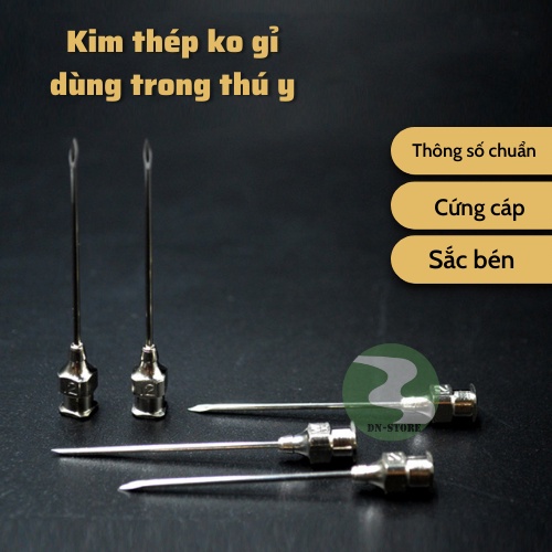 Kim tiêm thú y Dương Ninh 1 vỉ 10 kim dùng trong chăn nuôi KT18