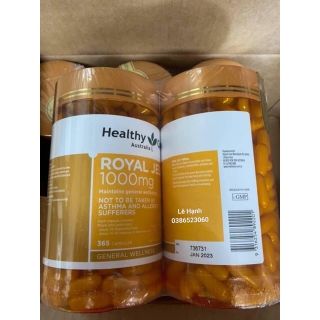 Sữa ong chúa Healthy Care 1000mg 365 viên (Hàng chuẩn Úc)