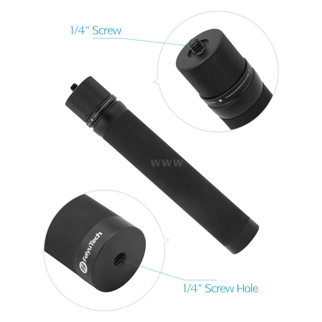 Feiyu V3 Handheld Stabilizer Extension Pole Stick Rod Bar with 1/4 Inch Screw Mount Max.52.8cm Long Compatible with Feiyu G6/G6 Plus/SPG2/SPG/WG2/WG2X/G5GS Gimbal