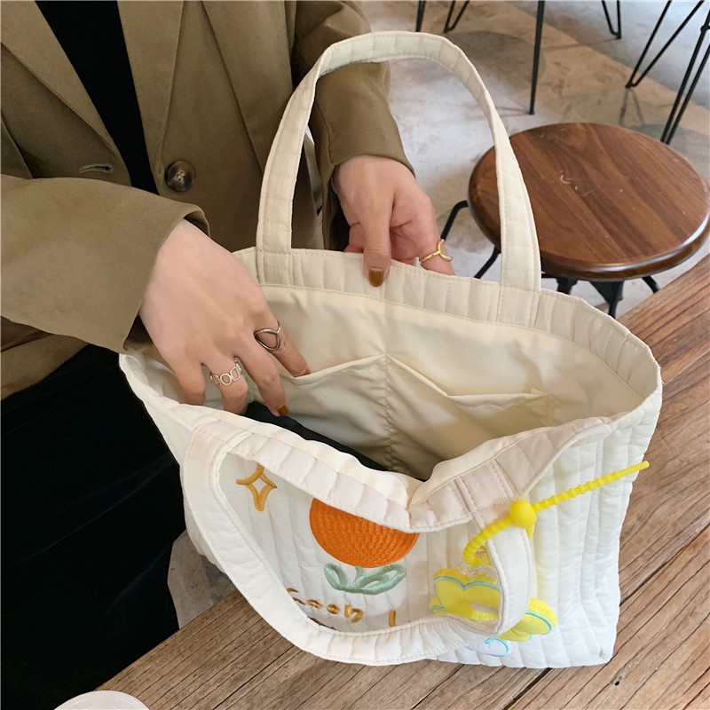 Túi Xách Cỡ Lớn Thêu Họa Tiết Xinh Xắn