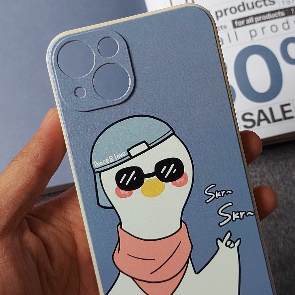 Ốp lưng Iphone viền vuông vịt hiphop xanh dương 7plus/8/8plus/x/xr/xs/11/12/13/pro/max/plus/promax - Tomax Case