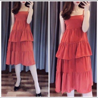 Đầm maxi 2 dây tầng