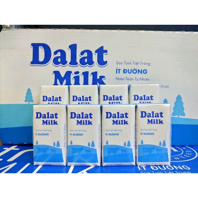 tiệt trùng Đà lạt milk ít đường loại 110ml