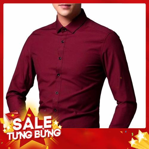 ÁoSơ mi nam trắng dài tay Hàn Quốc form body, vải lụa Thái chống nhăn siêu đẹp -Hàng nhập khẩu