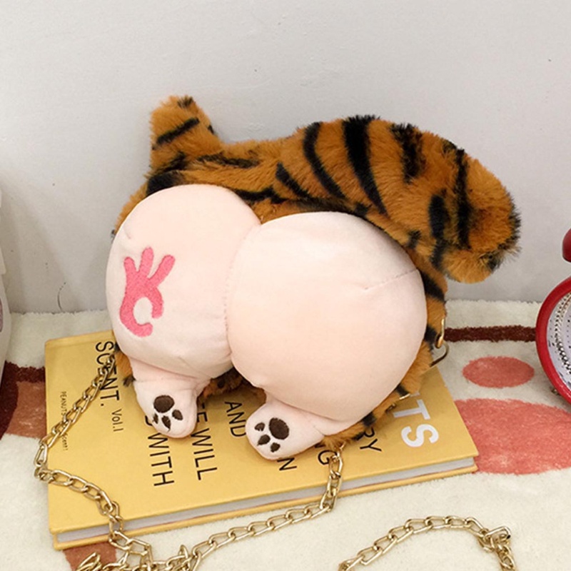 Túi Đeo Chéo Hình Mông Động Vật Nhồi Bông Ngộ Nghĩnh Cho Nữ
