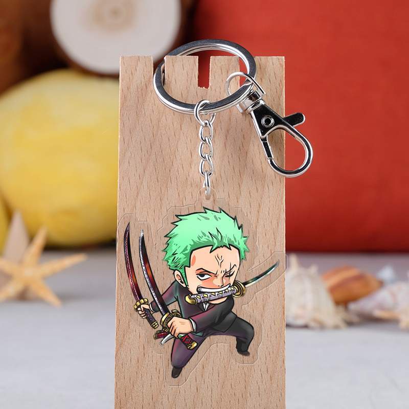 Set 2 Móc Khóa Acrylic Trong Suốt Hình Nhân Vật Luffy Sanji Zoro Nami Usopp Trong One Piece