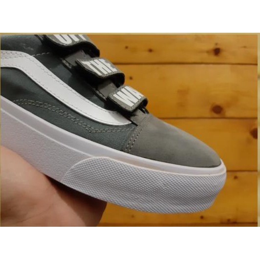 Giày Vans Off The Wall Xám 100% Realpict Phối Khóa Dán Chất Lượng Cao