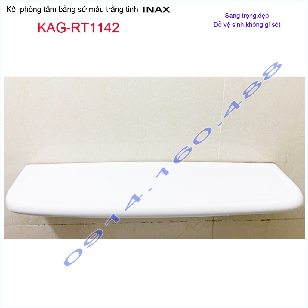 Kệ gương bằng sứ LInax KAG-RT1142, kệ phòng tắm trắng tinh sang trọng dễ vệ sinh thiết kế tuyệt đẹp