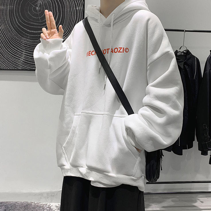 Áo khoác hoodie len lót nhung dày dặn dáng suông rộng thời trang thu đông cho nam size S-4XL | BigBuy360 - bigbuy360.vn