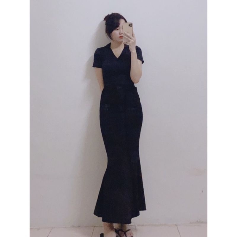 Chân váy đuôi cá dáng dài phong cách ulzzang Hàn Quốc siêu hot