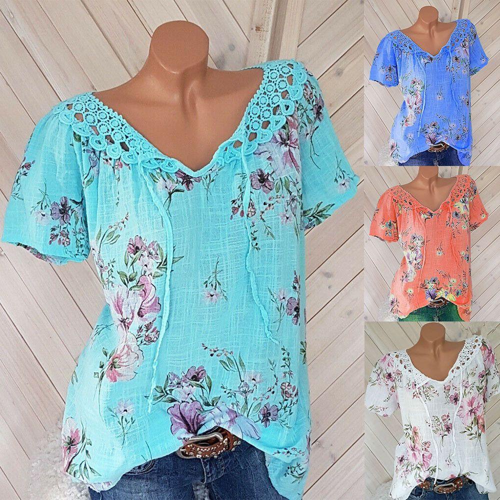 Áo Thun Tay Ngắn Cổ Chữ V Thời Trang Mùa Hè Cho Nữ