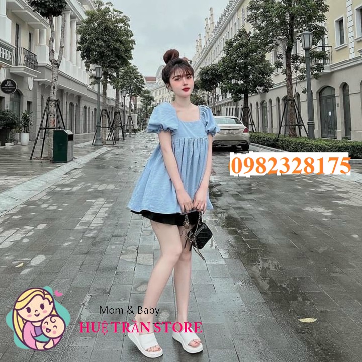 Sét áo babydoll hở lưng mix chân váy xếp li siêu đẹp