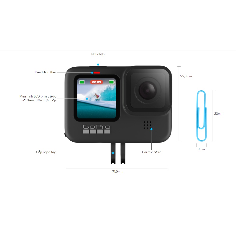 Gopro Hero 9 Black - Máy quay phim hành động độ phân giải 4K | BigBuy360 - bigbuy360.vn