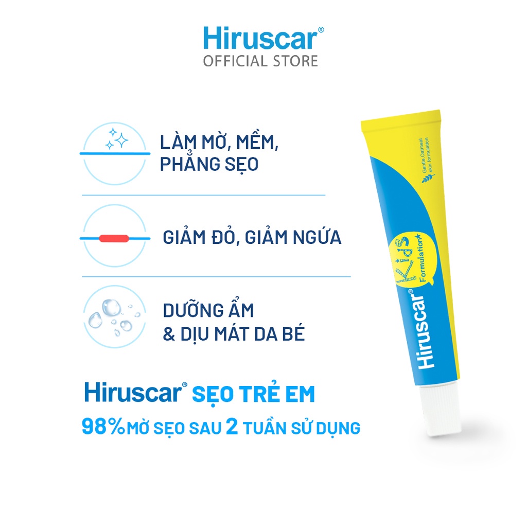 Date T4-24 Gel cải thiện sẹo và vết thâm ngứa trẻ em Hiruscar Kids 10g