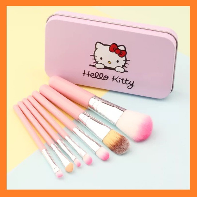 Hộp 7 cọ trang điểm Kitty - bộ cọ make up Hello Kitty