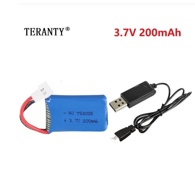 Pin sạc lipo 200mah 3.7v - Máy bay điều khiển mini giá rẻ có mạch bảo vệ an toàn pin