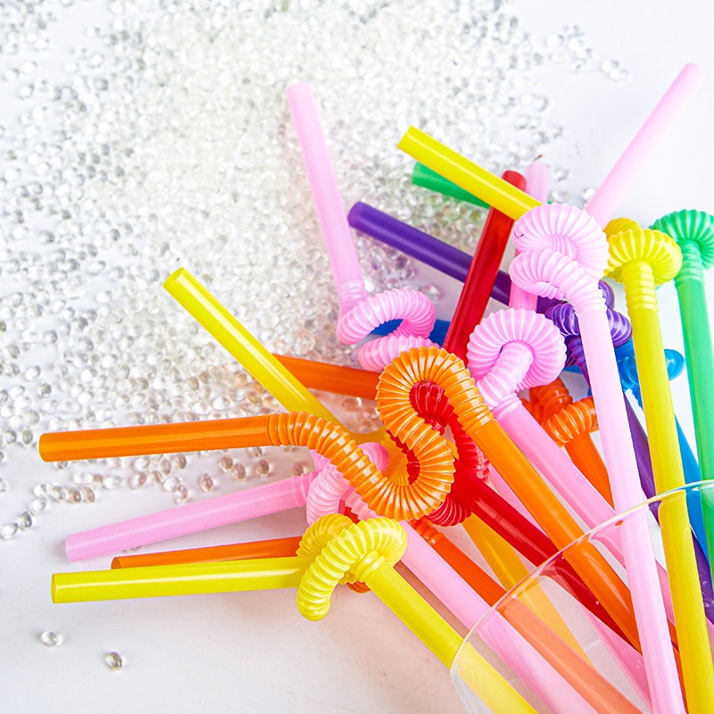 Set 100 Ống Hút Nhựa Nhiều Màu Chịu Nhiệt Tốt