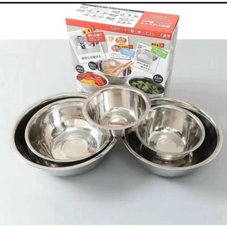 Bộ chậu/thau inox 5 món chia vạch cao cấp
