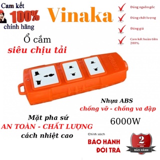 Ổ cắm điện chịu tải lớn 3 chấu công suất 6000w ổ điện rời đa năng lõi sứ chống cháy 3 lỗ cao cấp Vinaka T3S