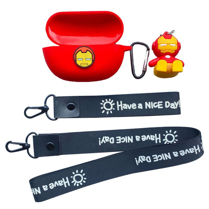 Bộ hộp đựng tai nghe Bluetooth không dây Silicon Họa Tiết Hoạt Hình Cho Sony Wf-Sp800N kèm dây đeo