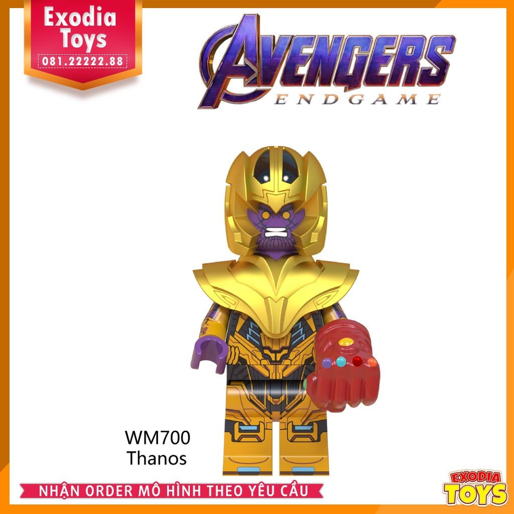 Xếp hình Minifigure Marvel Biệt đội siêu anh hùng Avenger Endgame - Đồ Chơi Lắp Ghép Sáng Tạo - WM6061