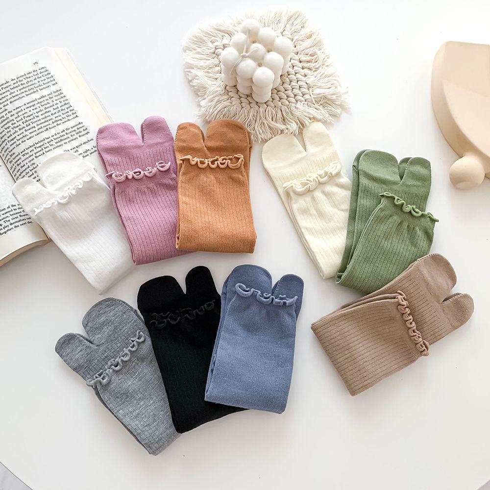 HARRIETT Vớ Xỏ Ngón Hai Ngón Phối Bèo Màu Sắc Ngọt Ngào Thoải Mái Thời Trang Cho Nữ