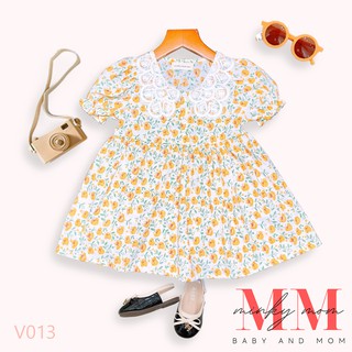 Váy bé gái, đầm bé gái cổ ren v013