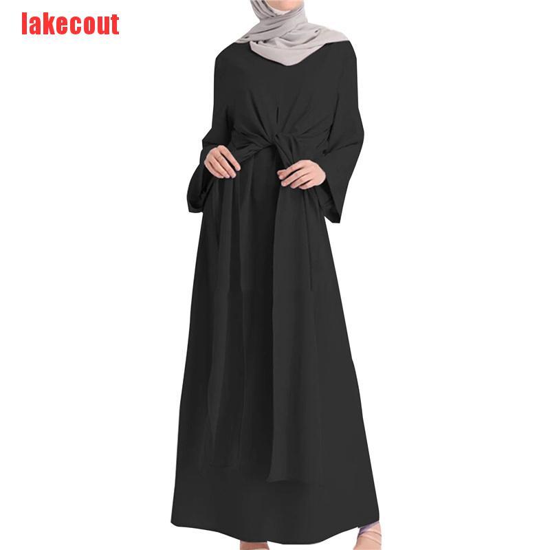 Đầm Dài Phối Ren Phong Cách Hồi Giáo Cho Nữ
