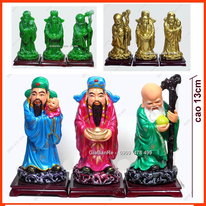 BỘ TƯỢNG TAM ĐA GIỮ PHÚC LỘC THỌ TOÀN - SIZE 13CM - 6830.1