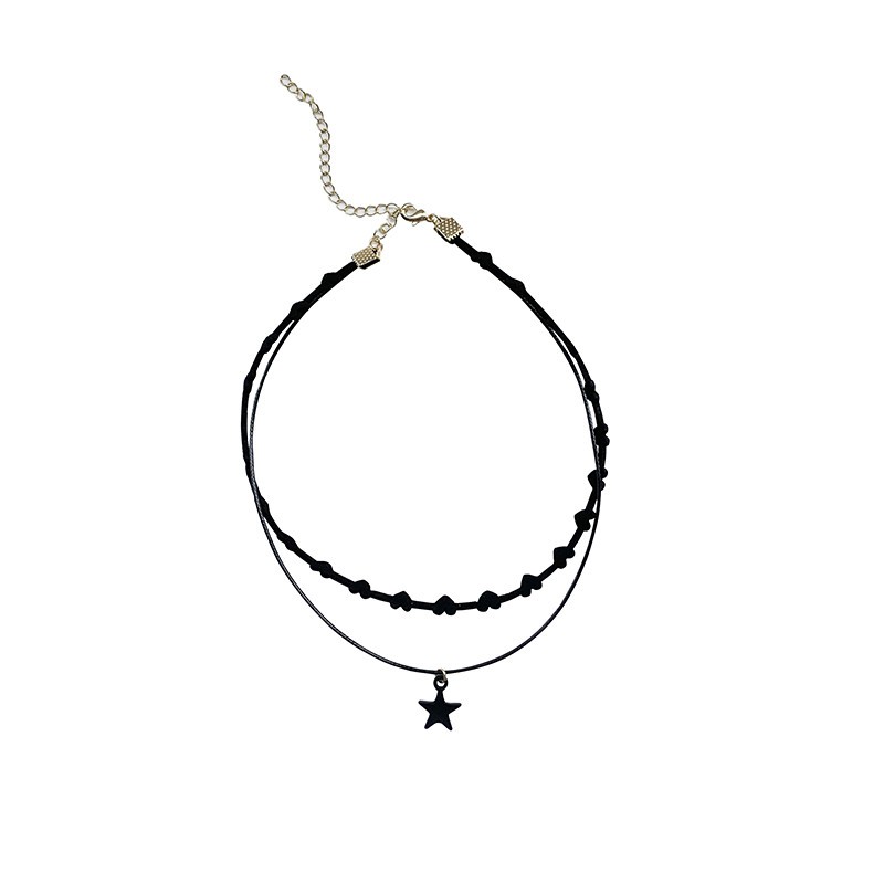 Vòng cổ chocker hai hàng họa tiết hình ngôi sao và trái tim MS185