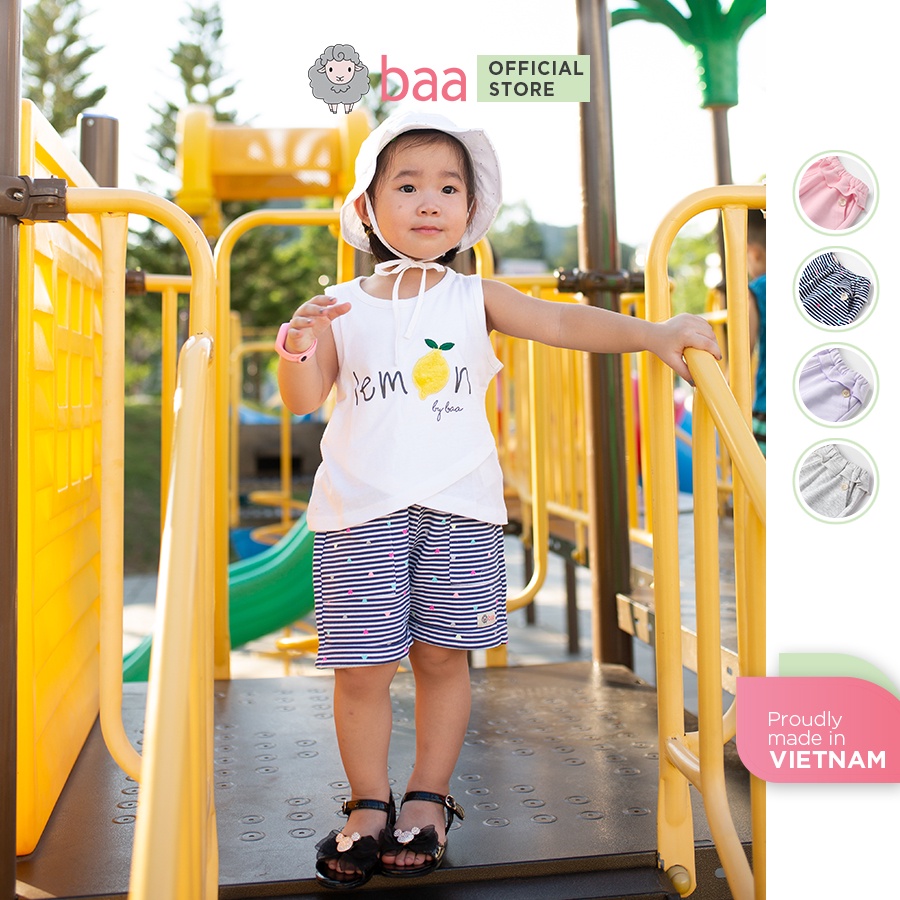 Quần short thun BAA BABY bèo nhún cho bé gái từ 1-7 tuổi - GT-QU23N