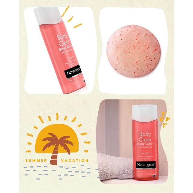 Gel tắm diệt mụn hương bưởi đỏ NEUTROGENA MicroClear Pink Grapefruit 250ml