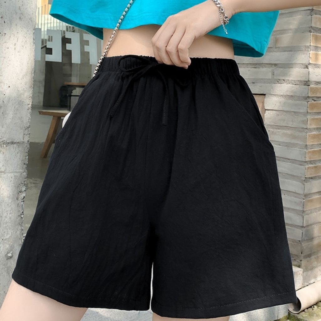 Quần đùi nữ mặc nhà HAMEY quần short nữ vải đũi đẹp form dễ mặc chất siêu mát nhiều màu cá tính | BigBuy360 - bigbuy360.vn