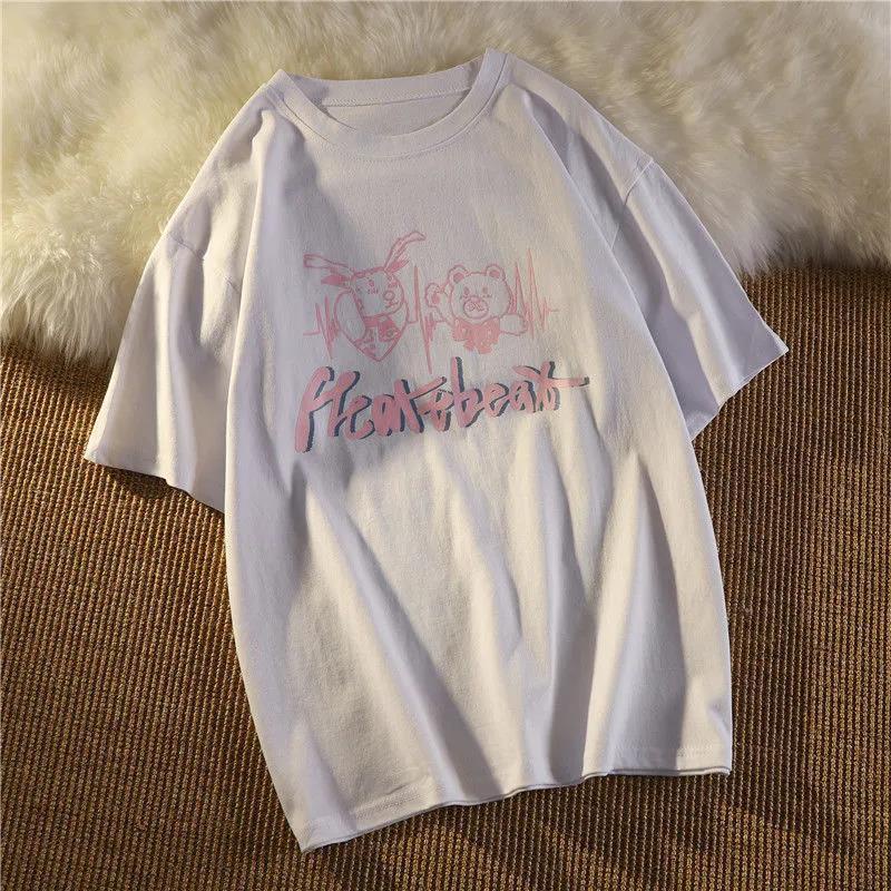 Áo Thun Nữ Ngắn Tay In Hình Gấu Thời Trang Hàn Quốc Mới