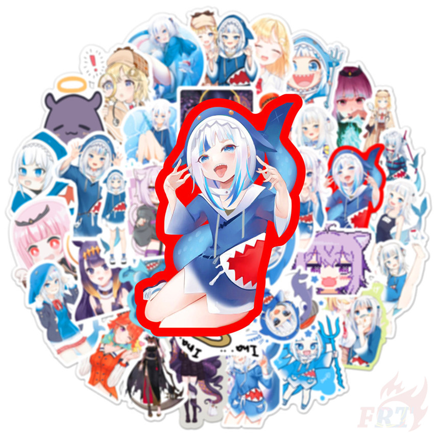 ❉ Hololive Vtuber Gawr Gura Series 02 Stickers ❉ 50Pcs/Set Fashion DIY Waterproof Decals Doodle Stickers