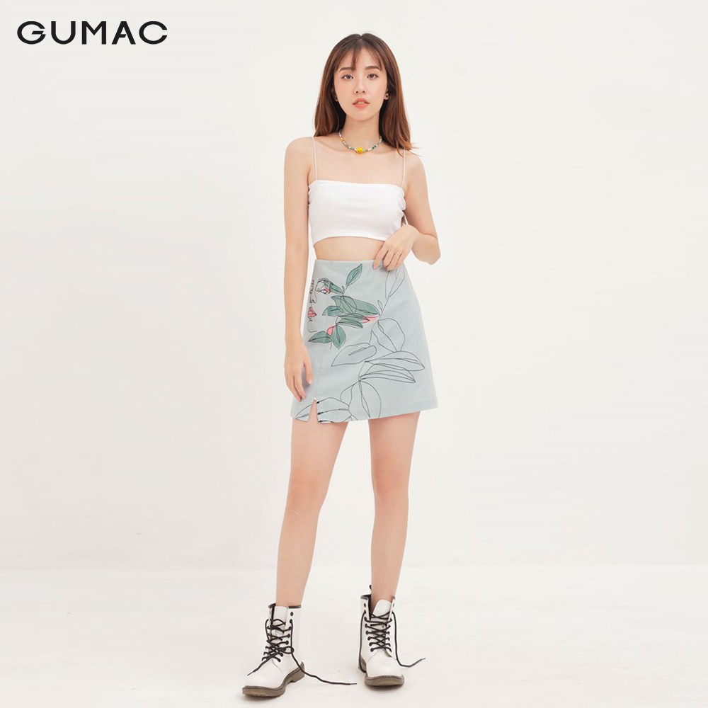 Chân váy nữ chữ A in mặt người GUMAC VA12144 | BigBuy360 - bigbuy360.vn