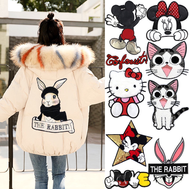 Miếng Dán Quần Áo Thêu Họa Tiết Mèo Hoạt Hình Trang Trí Có Thể May Vá