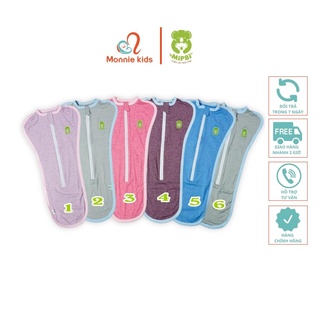 Túi ngủ cho bé Mipbi Cotton kéo khóa 2 chiều, nhộng chũn tiện lợi thoải mái - Monnie Kids