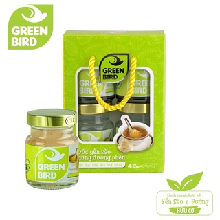 Lốc 4 tặng 1 Nước Yến sào chưng đường phèn Green Bird 15% Yến 72g