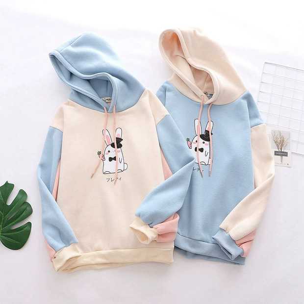 Áo Khoác Hoodie Nỉ Thời Trang Nữ In Hình Thỏ Cầm Củ Cải❤️FREESHIP❤️ | WebRaoVat - webraovat.net.vn