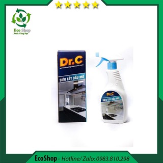 Siêu tẩy dầu mỡ Dr C, chai 500ml làm sạch hút mùi, thiết bị nhà bếp nhanh và an toàn