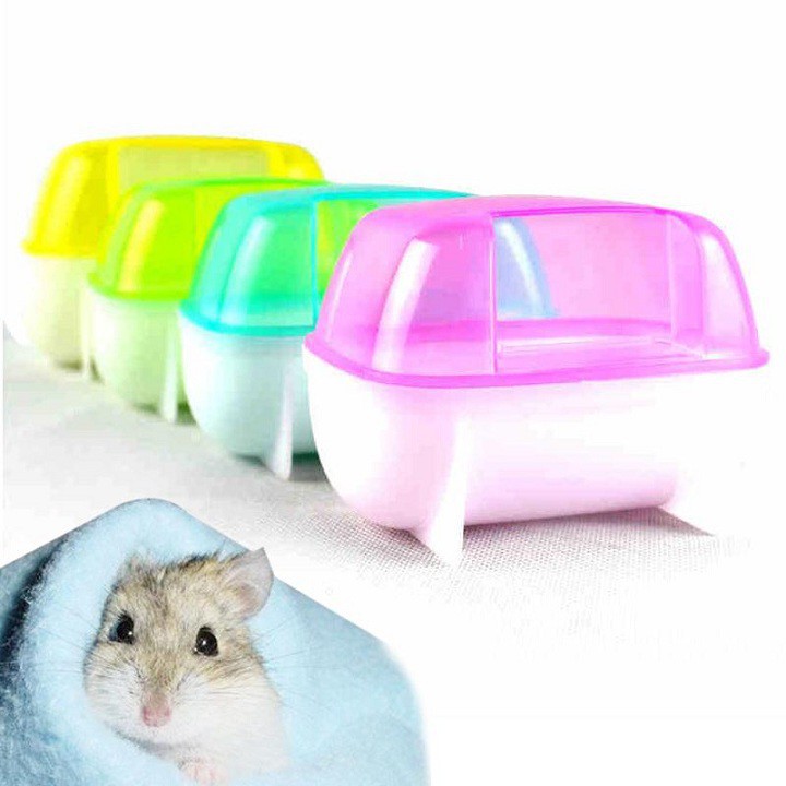 1 Nhà Tắm Nhựa Tháo Lăp Dễ Vệ Sinh Cho Hamster-Rat-Đuôi Mập