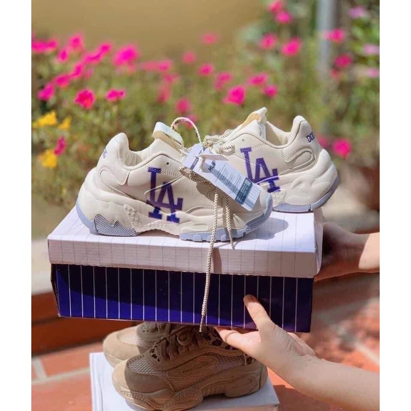 Giày sneaker thể thao Nam Nữ MLB LA đế xám