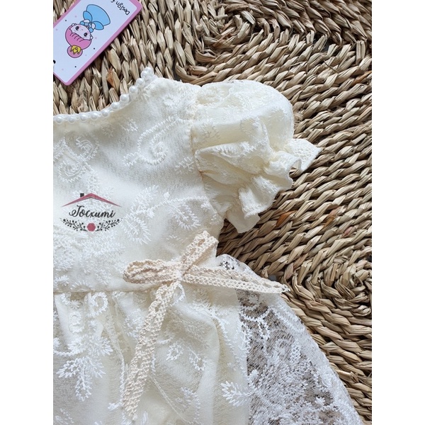 Body trắng phối váy ren cao cấp 2 nơ xinh iu - Tocxumi