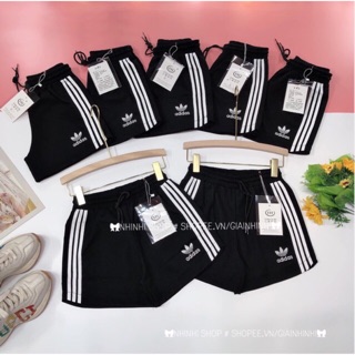 Quần short đùi nữ chất umi hàn xịn thêu chữ, Quần đùi nữ cạp chun - NhiNhiShop