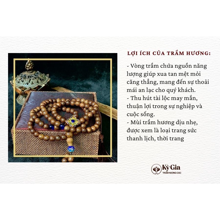 Vòng Tay Trầm Hương Kỳ Gia 108 Hạt 6 Li