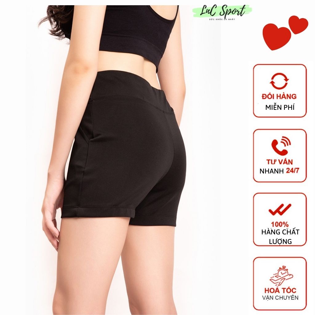Quần Legging Nữ Đùi Cá Tính Không Túi Màu Đen Cao Cấp Thun Co Giãn 4 chiều, gym  yoga.