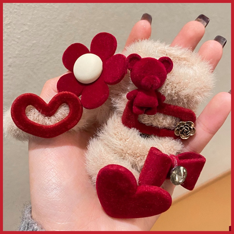 Dây cột tóc hình nơ bằng nhung dễ thương xinh xắn dành cho nữ