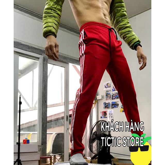 Quần Jogger Nam 3 Sọc Đỏ Phong Cách Thể Thao Đơn Giản (Ảnh Thật) | BigBuy360 - bigbuy360.vn