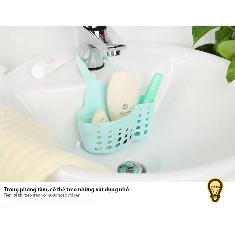 [ HÀNG SẴN ] Giỏ Treo Đựng Vật Dụng Silicone Treo Vòi Nước Bồn Rửa Chén Tiện Dụng Đa Năng MOXI.